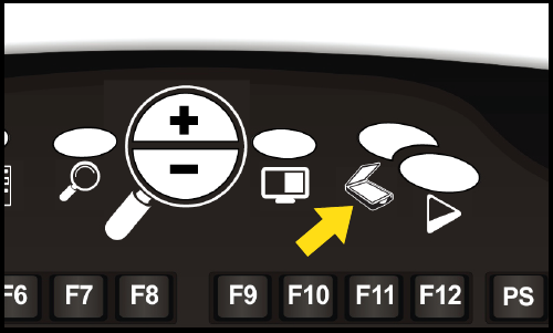 nové tlačítko Skenovat na klávesnici Dolphin zblízka