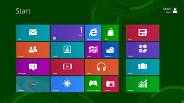 snímek obrazovky plochy systému Windows 8